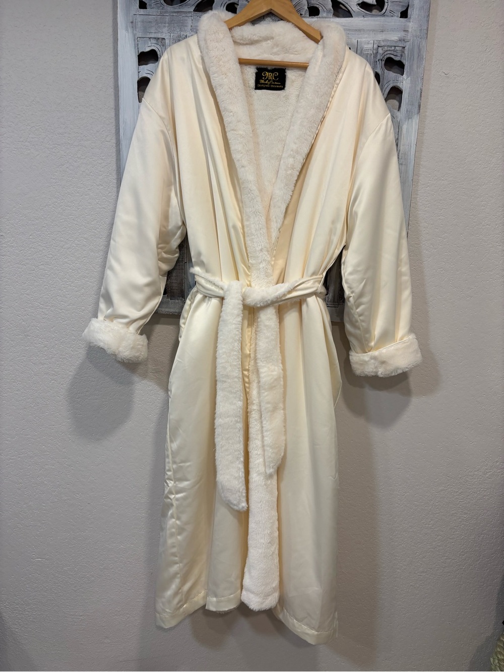 Minky Couture Satin Cream Luxury Bridal Robe